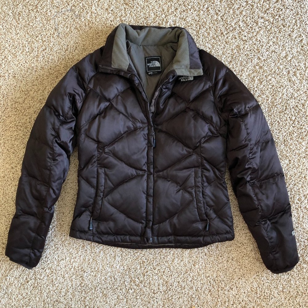 The North Face 550 Filled Brown Puffer Zip Jacket